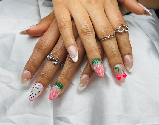 Fruit Almond Nails, Short Almond Nails